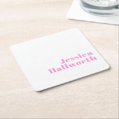 Moderner, bearbeitbarer Firmenname oder Vor- und N Rechteckiger Pappuntersetzer (angewinkelt)