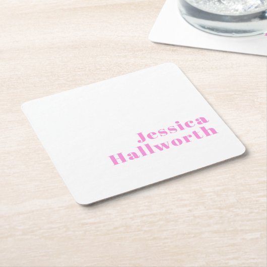 Moderner, bearbeitbarer Firmenname oder Vor- und N Rechteckiger Pappuntersetzer (angewinkelt)