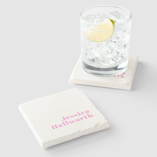 Moderner, bearbeitbarer Firmenname oder Vor- und N Steinuntersetzer (Seitenansicht)