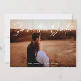 Moderner bearbeitbarer QR-Foto - Save the Date Kar Einladung