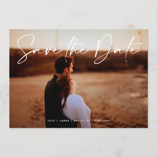 Moderner bearbeitbarer QR-Foto - Save the Date Kar Einladung (Vorderseite)