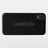 Moderner bearbeitbarer Text | Dunkelgrau und schwa Case-Mate iPhone Hülle (Rückseite (Horizontal))