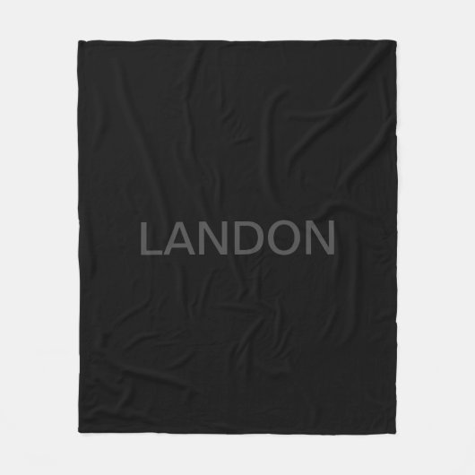 Moderner bearbeitbarer Text | Dunkelgrau und schwa Fleecedecke (Vorderseite)