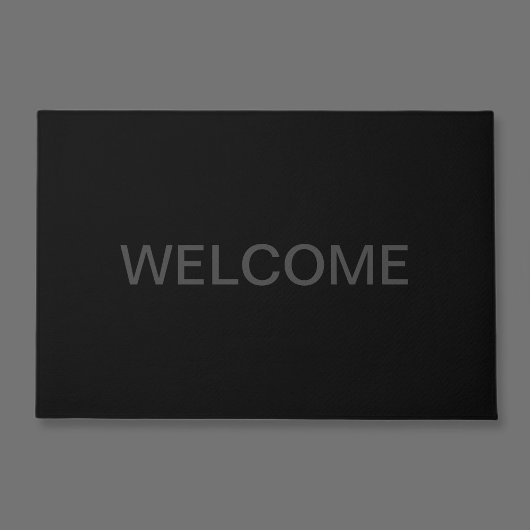 Moderner bearbeitbarer Text | Dunkelgrau und schwa Fußmatte