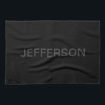 Moderner bearbeitbarer Text | Dunkelgrau und schwa Geschirrtuch<br><div class="desc">Editable Minimalistische Look,  bearbeiten,  wie Sie möchten!</div>