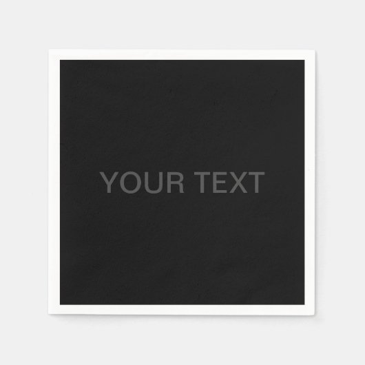 Moderner bearbeitbarer Text | Dunkelgrau und schwa Serviette (Vorderseite)
