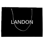 Moderner bearbeitbarer Text | Schwarz/Weiß Große Geschenktüte (Rückseite)