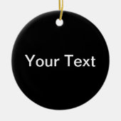 Moderner bearbeitbarer Text | Schwarz/Weiß Keramik Ornament (Vorne)