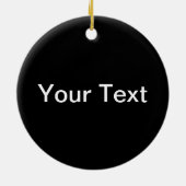 Moderner bearbeitbarer Text | Schwarz/Weiß Keramik Ornament (Hinten)