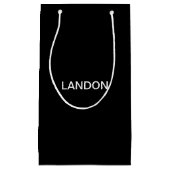 Moderner bearbeitbarer Text | Schwarz/Weiß Kleine Geschenktüte (Vorderseite)