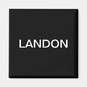 Moderner bearbeitbarer Text | Schwarz/Weiß Magnet (Vorne)