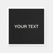 Moderner bearbeitbarer Text | Schwarz/Weiß Serviette (Vorderseite)