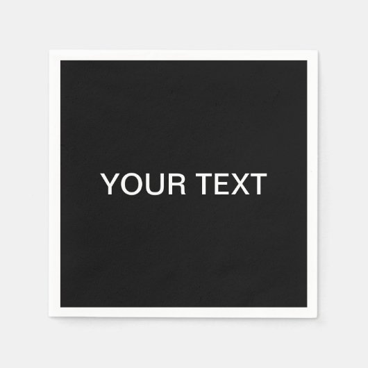 Moderner bearbeitbarer Text | Schwarz/Weiß Serviette (Vorderseite)