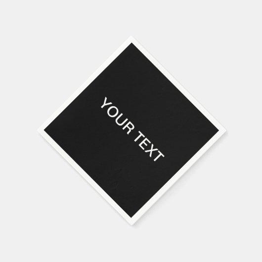 Moderner bearbeitbarer Text | Schwarz/Weiß Serviette (Ecke)