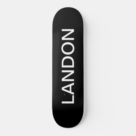 Moderner bearbeitbarer Text | Schwarz/Weiß Skateboard (Vorderseite)