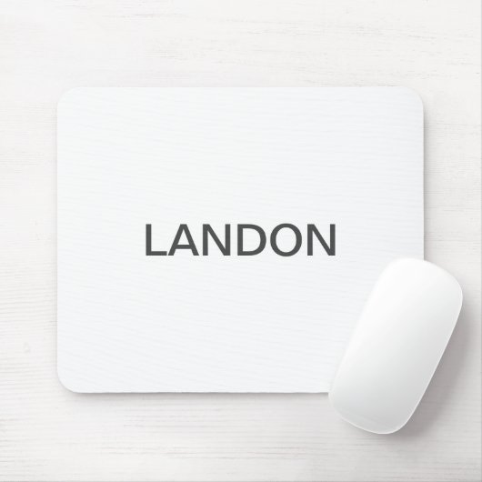 Moderner bearbeitbarer Text | Weiß & Dunkelgrau Mousepad (Mit Mouse)