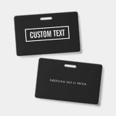 Moderner bearbeiteter Text in weißem Logo-Rahmen Ausweis (Vorder- & Rückseite)