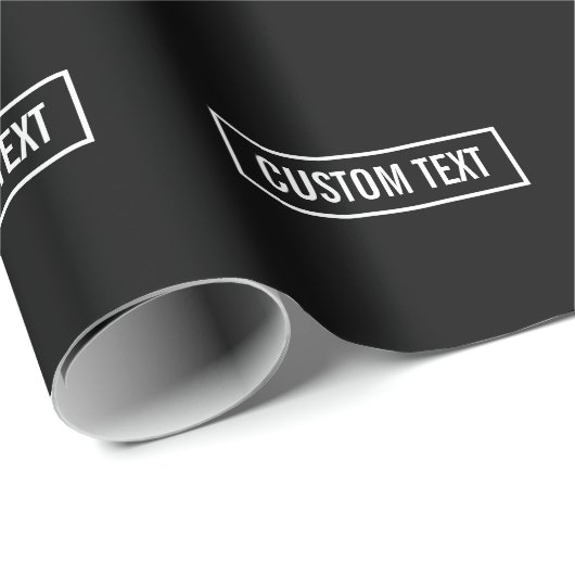 Moderner bearbeiteter Text in weißem Logo-Rahmen Geschenkpapier (Rolleneckpunkt)