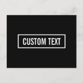 Moderner bearbeiteter Text in weißem Logo-Rahmen Postkarte (Vorderseite)