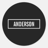 Moderner bearbeiteter Text in weißem Logo-Rahmen Runder Aufkleber (Vorderseite)