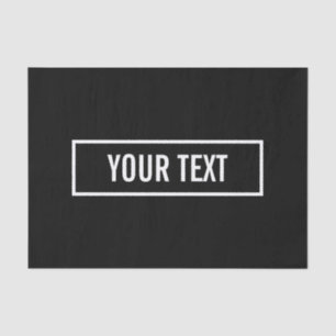 Moderner bearbeiteter Text in weißem Logo-Rahmen Seidenpapier