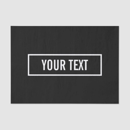 Moderner bearbeiteter Text in weißem Logo-Rahmen Seidenpapier (Vorderseite)