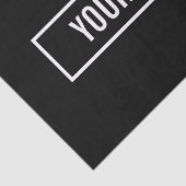 Moderner bearbeiteter Text in weißem Logo-Rahmen Seidenpapier (Ausschnitt)