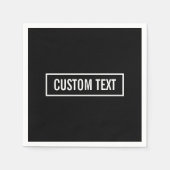 Moderner bearbeiteter Text in weißem Logo-Rahmen Serviette (Vorderseite)