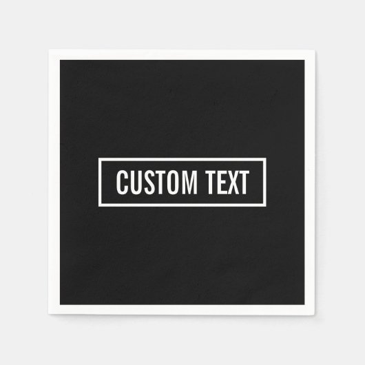 Moderner bearbeiteter Text in weißem Logo-Rahmen Serviette (Vorderseite)