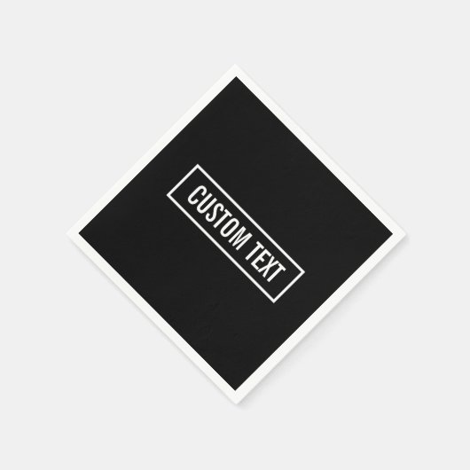 Moderner bearbeiteter Text in weißem Logo-Rahmen Serviette (Ecke)