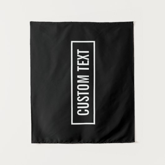 Moderner bearbeiteter Text in weißem Logo-Rahmen Wandteppich (Vorderseite)