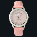 Moderner Beauty Pastel Pink Teddy Bär mit Namen Armbanduhr<br><div class="desc">Moderner Beauty Pastel Pink Teddy Bär mit Namen</div>