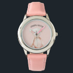 Moderner Beauty Pastel Pink Teddy Bär mit Namen Armbanduhr<br><div class="desc">Moderner Beauty Pastel Pink Teddy Bär mit Namen</div>
