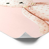 Moderner Beauty Pastel Pink Teddy Bär mit Namen Poster (Ecke)