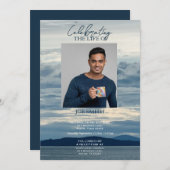 Moderner Beerdigungsservice am Küstenstrand Einladung (Vorne/Hinten)