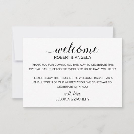 Moderner Begrüßungsbeutel mit Namen (Vorderseite)