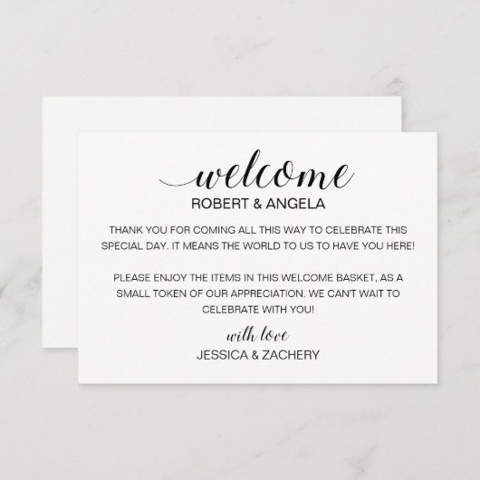 Moderner Begrüßungsbeutel mit Namen (Vorne/Hinten)