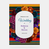 Moderner Begrüßungsservice für mexikanische Blume Acrylschild (Vorderseite)