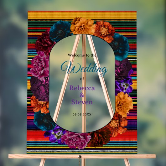 Moderner Begrüßungsservice für mexikanische Blume Acrylschild (Neutral)