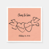 Moderner Beifall für Liebe Personalisiert Hochzeit Serviette (Vorderseite)