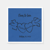 Moderner Beifall für Liebe Personalisiert Hochzeit Serviette (Vorderseite)