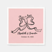 Moderner Beifall für Liebe Personalisiert Hochzeit Serviette (Vorderseite)