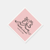 Moderner Beifall für Liebe Personalisiert Hochzeit Serviette (Ecke)