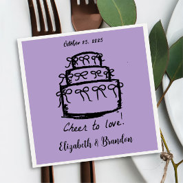 Moderner Beifall für Liebe Personalisiert Hochzeit Serviette