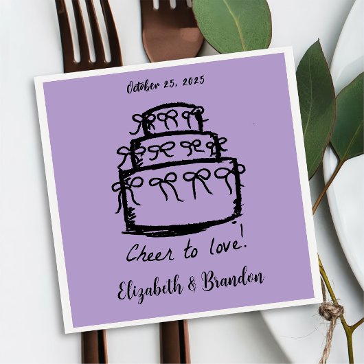 Moderner Beifall für Liebe Personalisiert Hochzeit Serviette