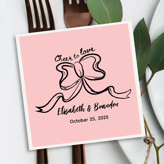 Moderner Beifall für Liebe Personalisiert Hochzeit Serviette