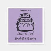 Moderner Beifall für Liebe Personalisiert Hochzeit Serviette (Vorderseite)