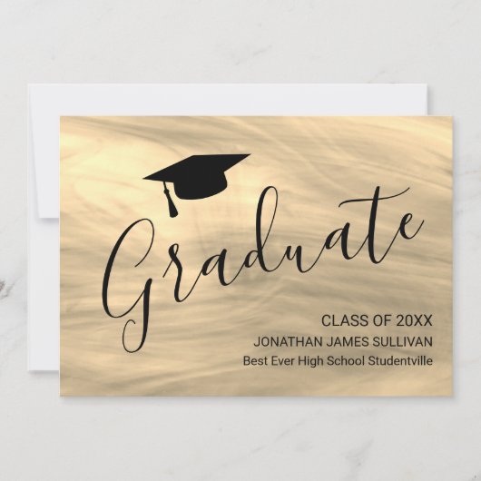 Moderner Beige Abschluss Ankündigung (Vorderseite)