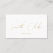 Moderner Beige Gold handgeschriebener QR-Code Visitenkarte (Vorderseite)