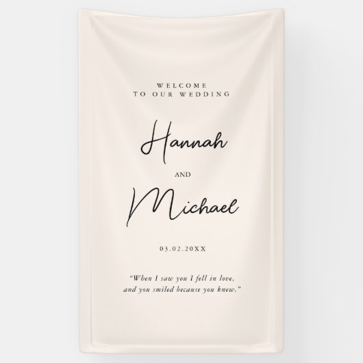 Moderner, beige, handgeschriebener Schriftart, Beg Banner (Vertikal)